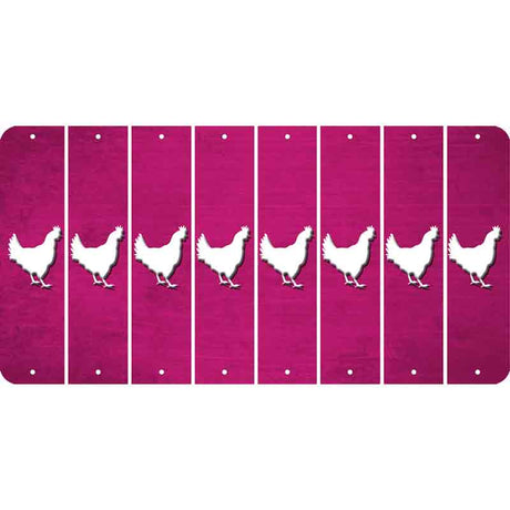 Pink Oil Rubbed Cut Fun Strips (Set of 8) CHICKEN