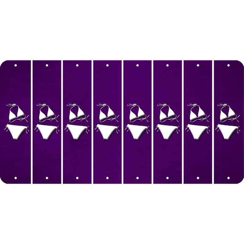 Purple Oil Rubbed Cut Fun Strips (Set of 8) BIKINI