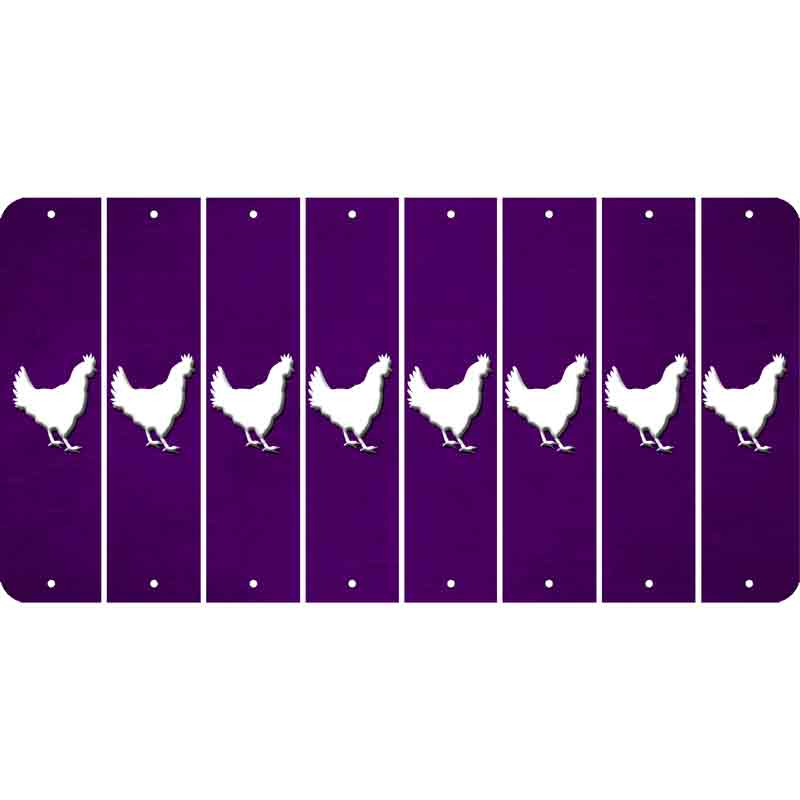 Purple Oil Rubbed Cut Fun Strips (Set of 8) CHICKEN