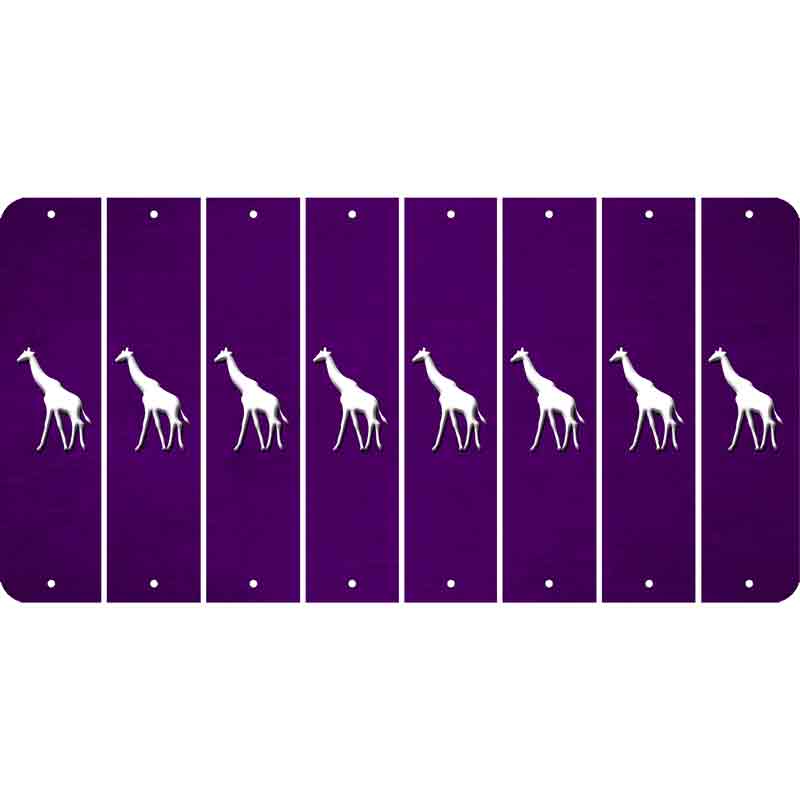 Purple Oil Rubbed Cut Fun Strips (Set of 8) GIRAFFE