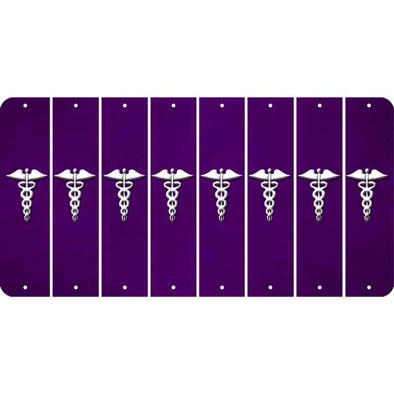 Purple Oil Rubbed Cut Fun Strips (Set of 8) CADUCEUS