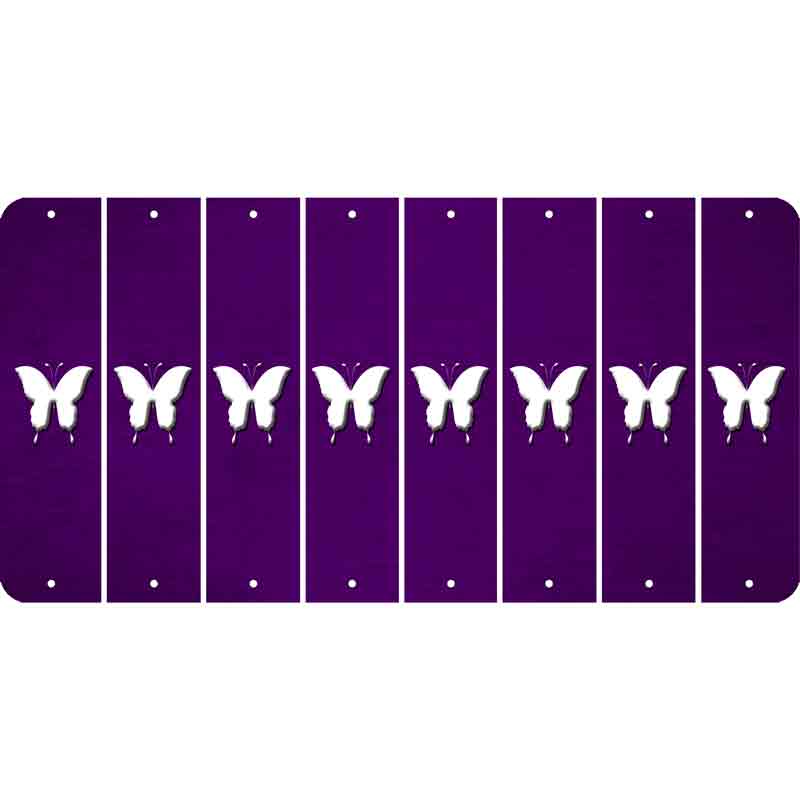 Purple Oil Rubbed Cut Fun Strips (Set of 8) BUTTERFLY