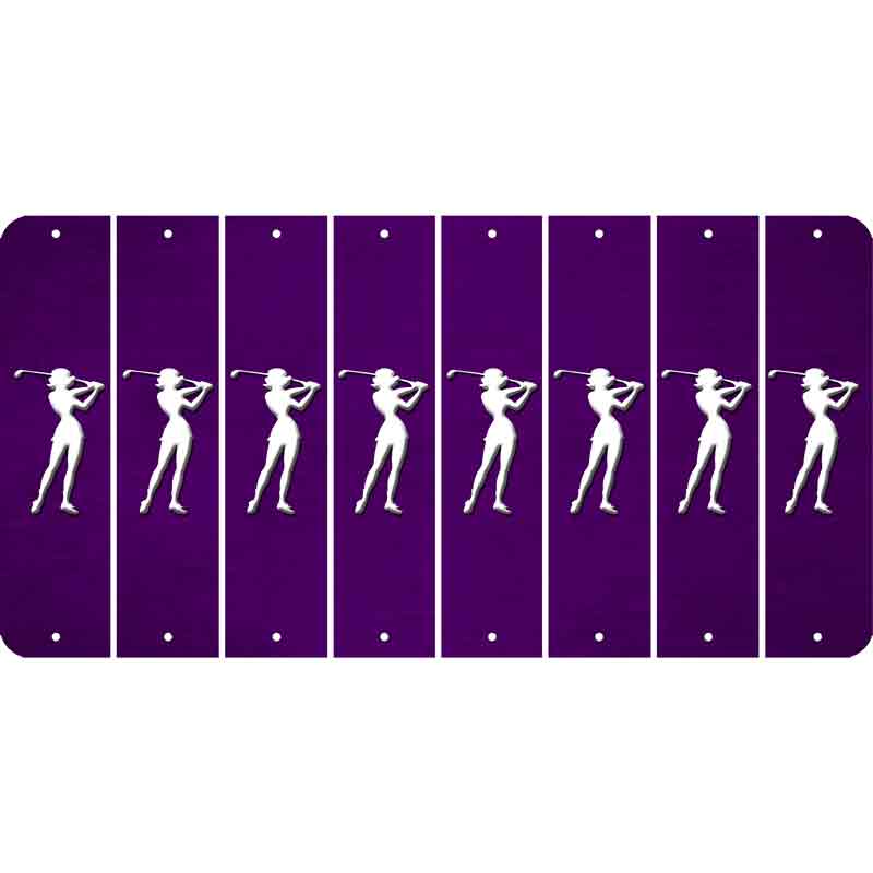 Purple Oil Rubbed Cut Fun Strips (Set of 8) MALE GOLFER