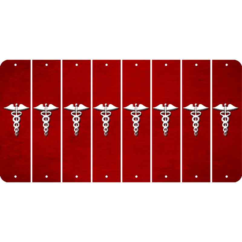 Red Oil Rubbed Cut Fun Strips (Set of 8) CADUCEUS