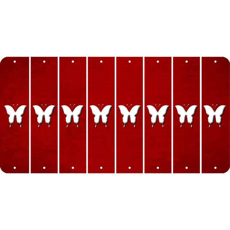 Red Oil Rubbed Cut Fun Strips (Set of 8) BUTTERFLY