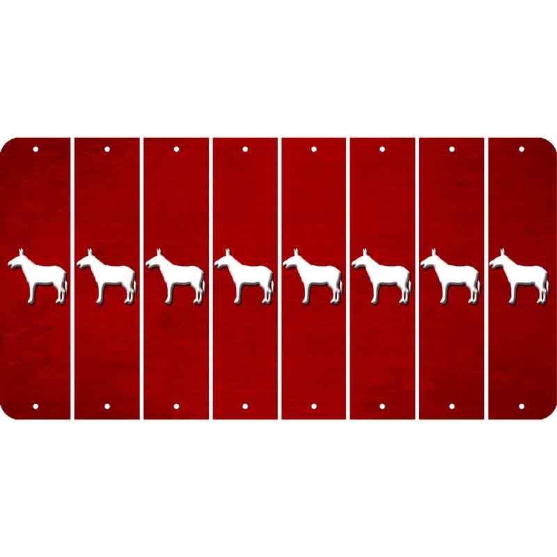 Red Oil Rubbed Cut Fun Strips (Set of 8) DONKEY