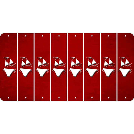 Red Oil Rubbed Cut Fun Strips (Set of 8) BIKINI