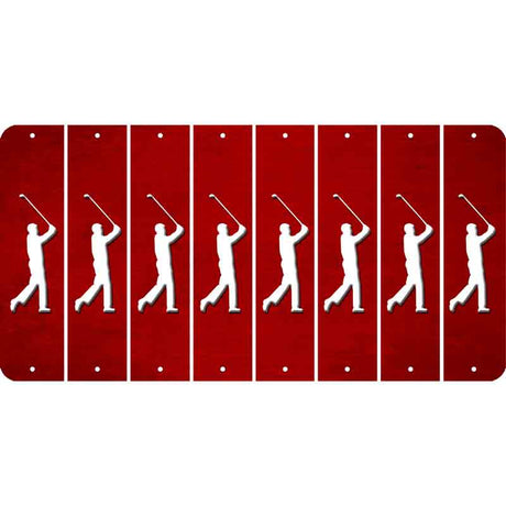 Red Oil Rubbed Cut Fun Strips (Set of 8) FEMALE GOLFER