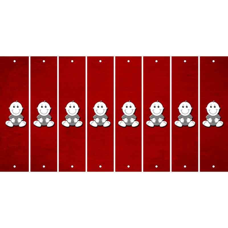 Red Oil Rubbed Cut Fun Strips (Set of 8) BABY GIRL