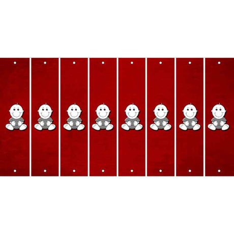 Red Oil Rubbed Cut Fun Strips (Set of 8) BABY GIRL