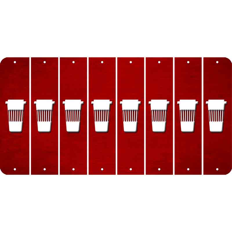 Red Oil Rubbed Cut Fun Strips (Set of 8) LATTE