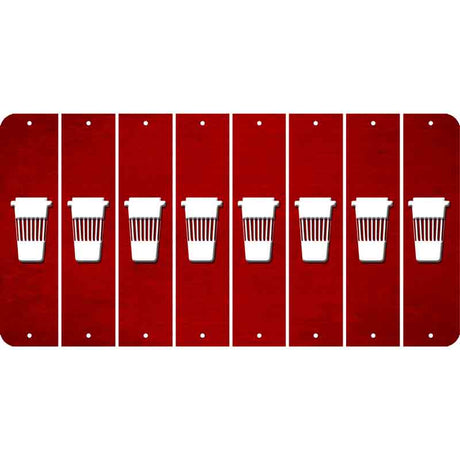 Red Oil Rubbed Cut Fun Strips (Set of 8) LATTE