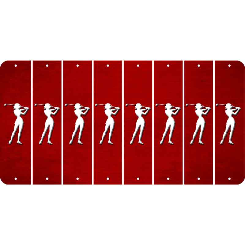 Red Oil Rubbed Cut Fun Strips (Set of 8) MALE GOLFER