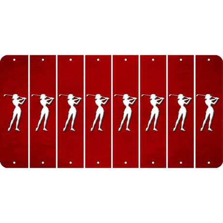 Red Oil Rubbed Cut Fun Strips (Set of 8) MALE GOLFER