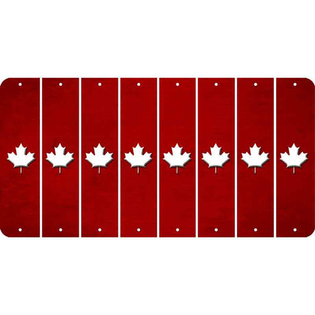 Red Oil Rubbed Cut Fun Strips (Set of 8) MAPLE LEAF