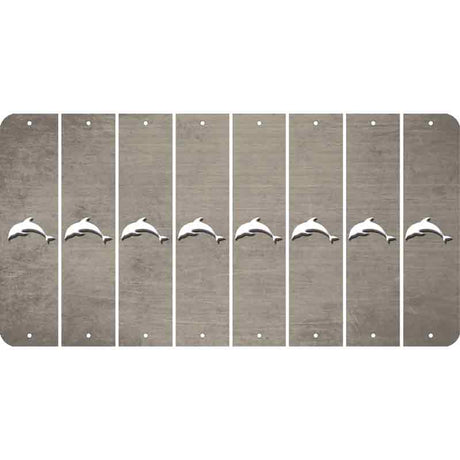 Tan Oil Rubbed Cut Fun Strips (Set of 8) DOLPHIN