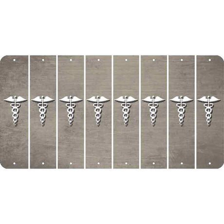 Tan Oil Rubbed Cut Fun Strips (Set of 8) CADUCEUS