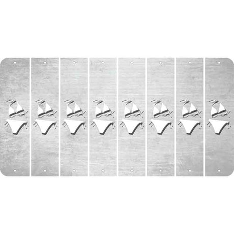 White Oil Rubbed Cut Fun Strips (Set of 8) BIKINI