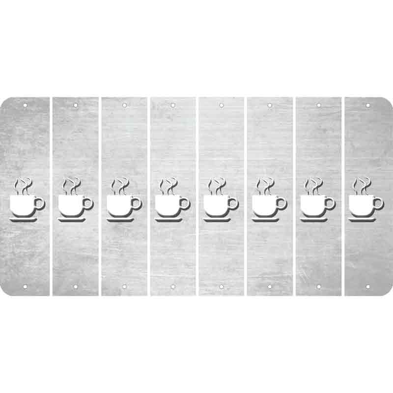 White Oil Rubbed Cut Fun Strips (Set of 8) COFFEE MUG