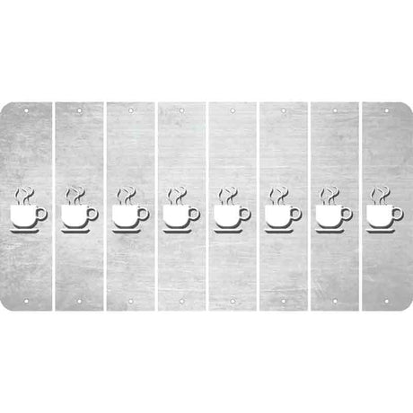 White Oil Rubbed Cut Fun Strips (Set of 8) COFFEE MUG