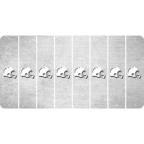 White Oil Rubbed Cut Fun Strips (Set of 8) FOOTBALL HELMET