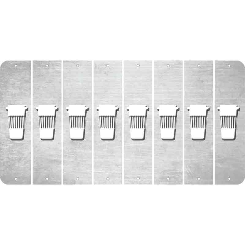 White Oil Rubbed Cut Fun Strips (Set of 8) LATTE