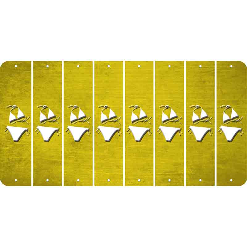 Yellow Oil Rubbed Cut Fun Strips (Set of 8) BIKINI