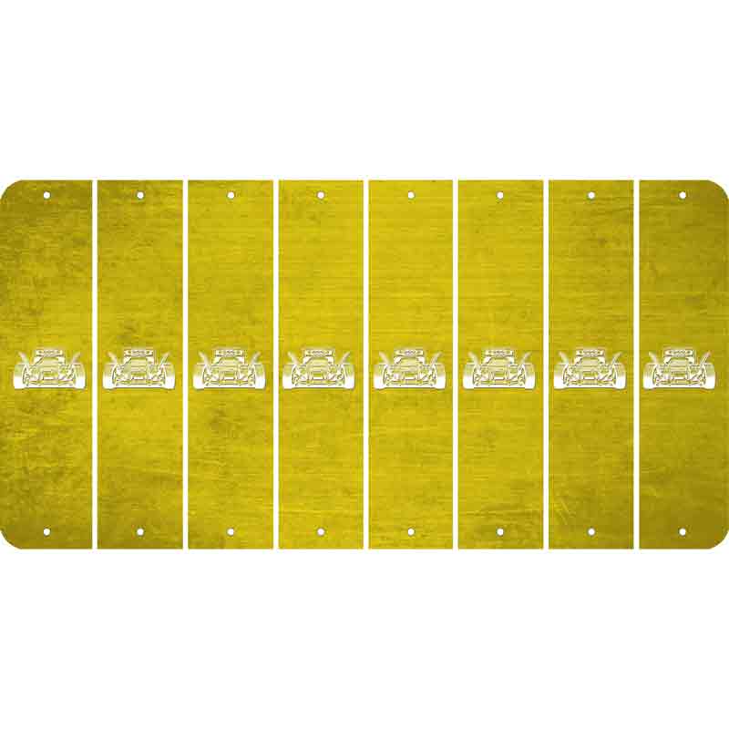 Yellow Oil Rubbed Cut Fun Strips (Set of 8) HOT ROD