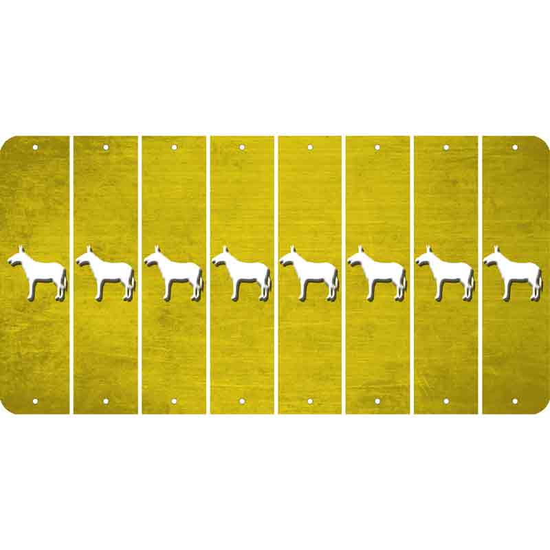 Yellow Oil Rubbed Cut Fun Strips (Set of 8) DONKEY
