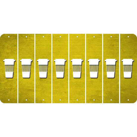 Yellow Oil Rubbed Cut Fun Strips (Set of 8) LATTE