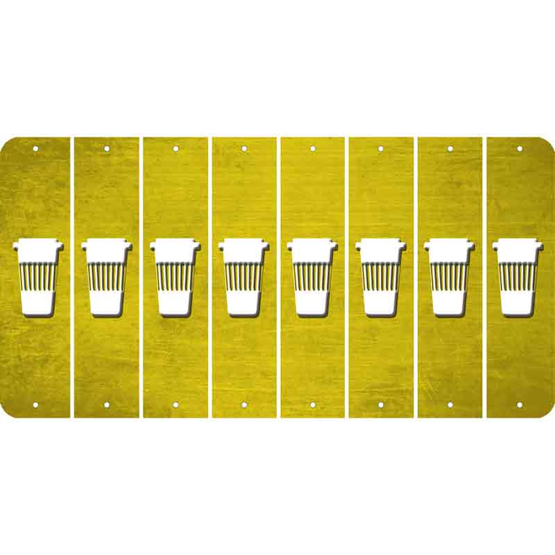 Yellow Oil Rubbed Cut Fun Strips (Set of 8) LATTE