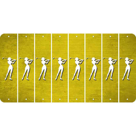 Yellow Oil Rubbed Cut Fun Strips (Set of 8) MALE GOLFER