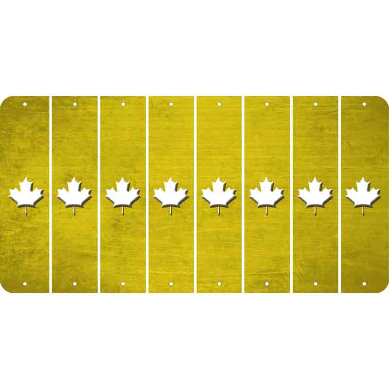 Yellow Oil Rubbed Cut Fun Strips (Set of 8) MAPLE LEAF