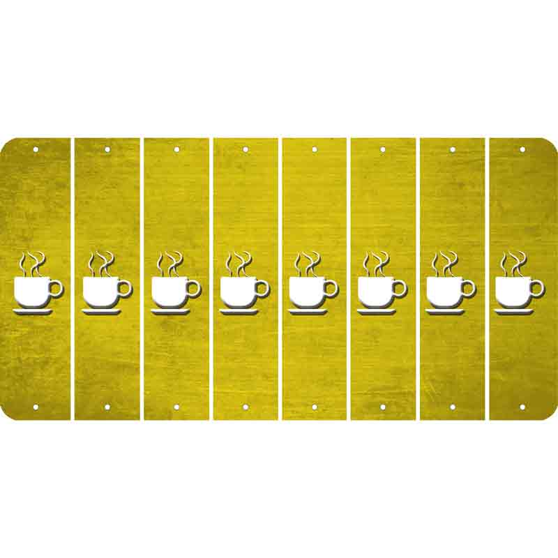 Yellow Oil Rubbed Cut Fun Strips (Set of 8) COFFEE MUG