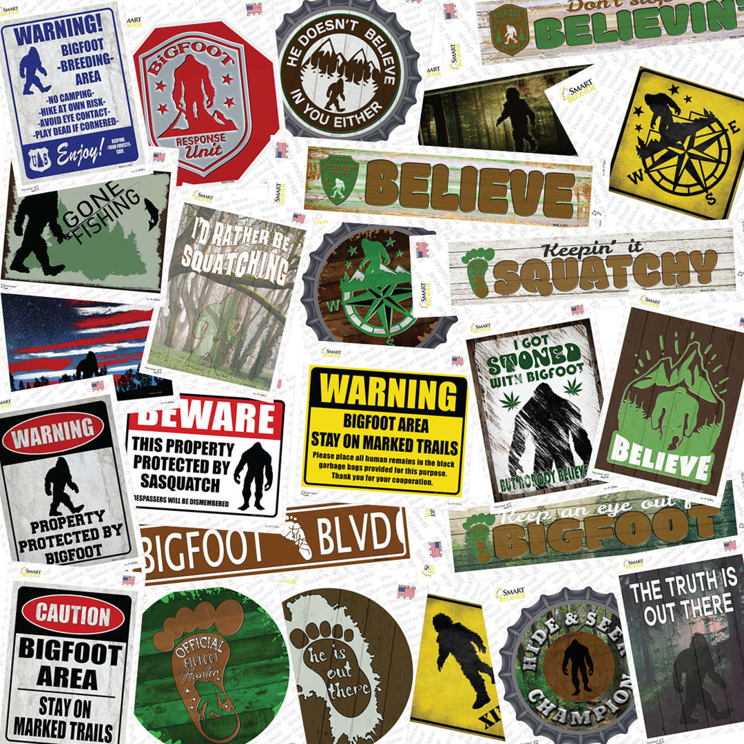 Bigfoot | Sasquatch 50 Piece Wholesale Novelty Assorted Sticker Decal Pack
