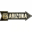 Vintage Route 66 Arizona Novelty Metal Arrow Sign 17" x 5" (A)