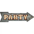 Party Bulb Letters Novelty Metal Arrow Sign 17" x 5" (A)