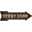 Study Zone Bulb Letters Novelty Metal Arrow Sign 17" x 5" (A)