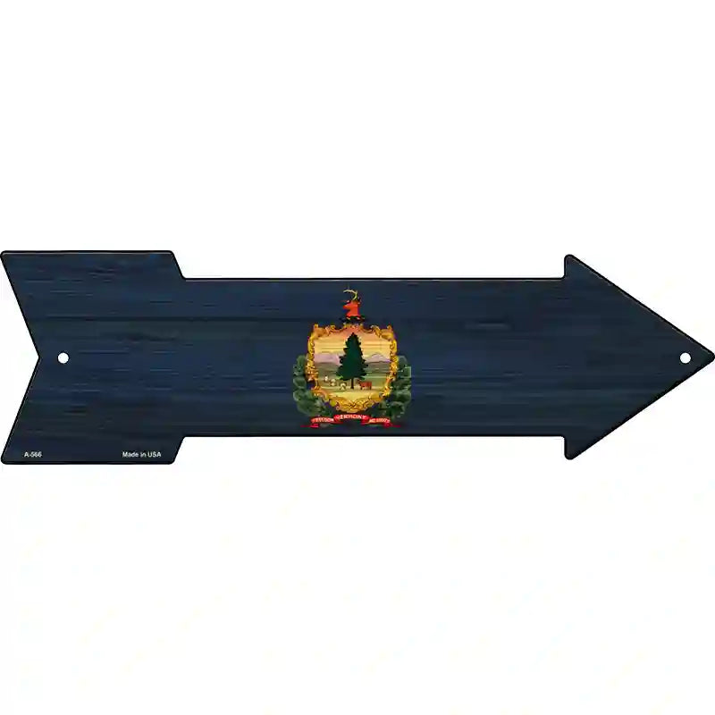 Vermont State Flag Novelty Metal Arrow Sign 17" x 5" (A)