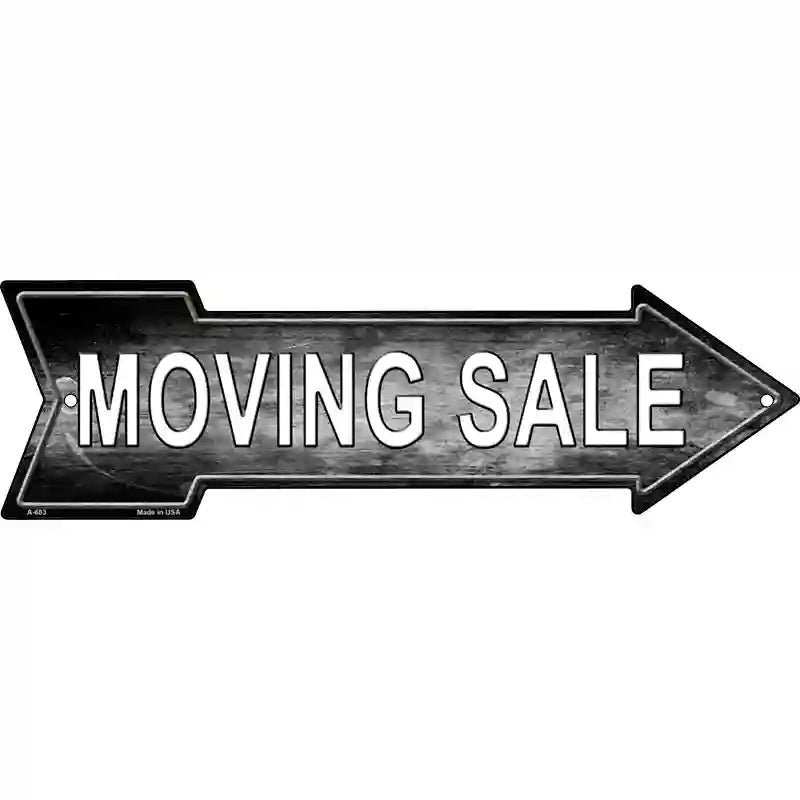 Moving Sale Right Novelty Metal Arrow Sign 17" x 5" (A)