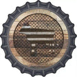 Corrugated Cow on Wood Novelty Metal Bottle Cap Sign BC-1020