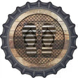 Corrugated Flip Flops on Wood Novelty Metal Bottle Cap Sign BC-1057