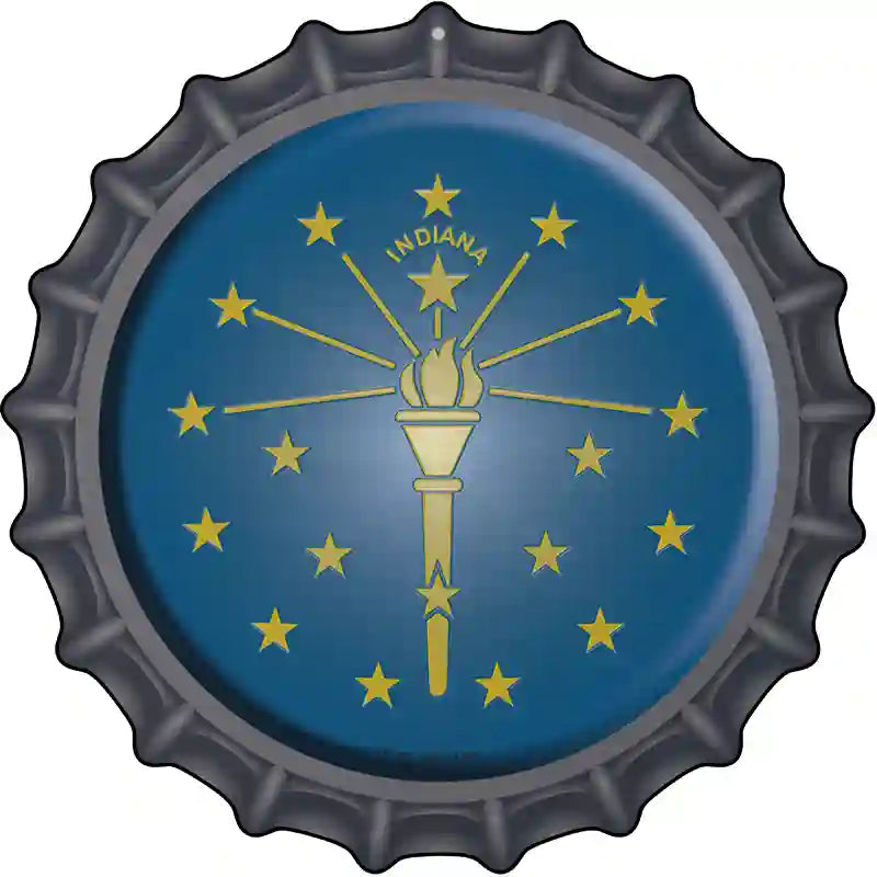 Indiana State Flag Novelty Metal Bottle Cap Sign BC-113