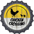 Chicken Crossing Novelty Metal Bottle Cap Sign BC-1149