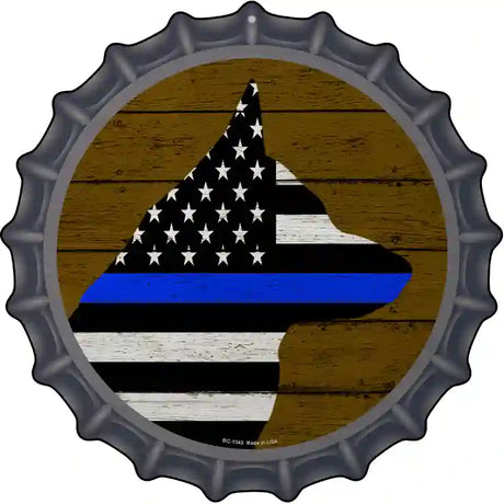 K9 Blue Line Novelty Metal Bottle Cap Sign BC-1343