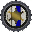 Sheriff Star Blue Line Novelty Metal Bottle Cap Sign BC-1346