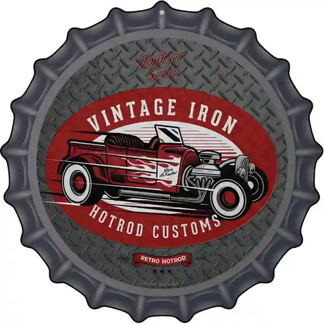 Vintage Iron Red Novelty Metal Bottle Cap Sign