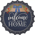 Our Home Bow Novelty Metal Bottle Cap Sign