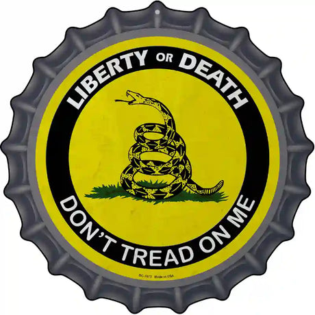 Liberty Or Death Gadsden Novelty Metal Bottle Cap Sign