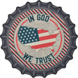 In God We Trust USA Stripes Novelty Metal Bottle Cap Sign